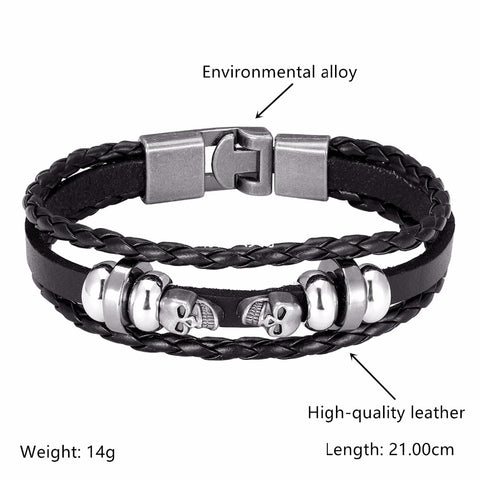 2020 New Handmade Retro Woven Charm Leather Bracelet Men Vintage Multilayer Bangles Scorpion Men Jewelry Pulseira Feminina TZ611