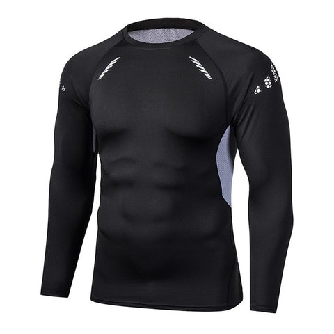 Men Compression Running T Shirt Fitness Tight Long Sleeve Sport tshirt Training Jogging Shirts Gym Sportswear Quick Dry rashgard