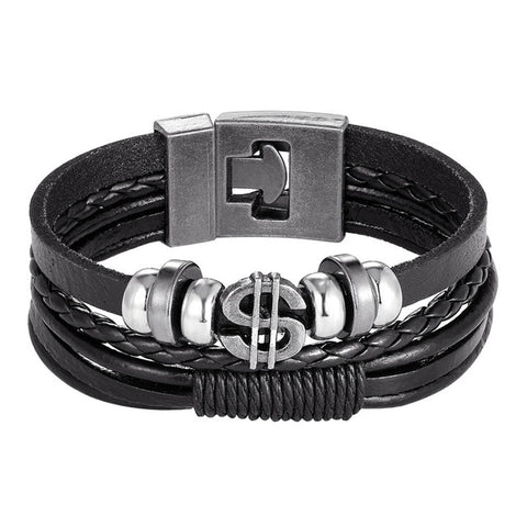 2020 New Handmade Retro Woven Charm Leather Bracelet Men Vintage Multilayer Bangles Scorpion Men Jewelry Pulseira Feminina TZ611