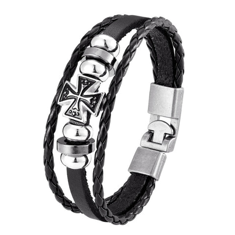 2020 New Handmade Retro Woven Charm Leather Bracelet Men Vintage Multilayer Bangles Scorpion Men Jewelry Pulseira Feminina TZ611