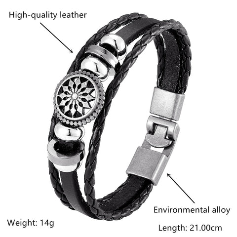 2020 New Handmade Retro Woven Charm Leather Bracelet Men Vintage Multilayer Bangles Scorpion Men Jewelry Pulseira Feminina TZ611