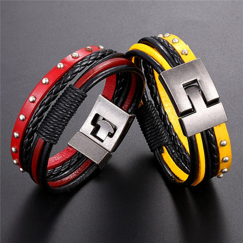 2020 New Handmade Retro Woven Charm Leather Bracelet Men Vintage Multilayer Bangles Scorpion Men Jewelry Pulseira Feminina TZ611