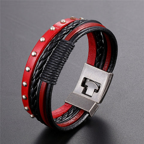 2020 New Handmade Retro Woven Charm Leather Bracelet Men Vintage Multilayer Bangles Scorpion Men Jewelry Pulseira Feminina TZ611