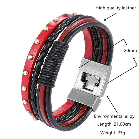 2020 New Handmade Retro Woven Charm Leather Bracelet Men Vintage Multilayer Bangles Scorpion Men Jewelry Pulseira Feminina TZ611