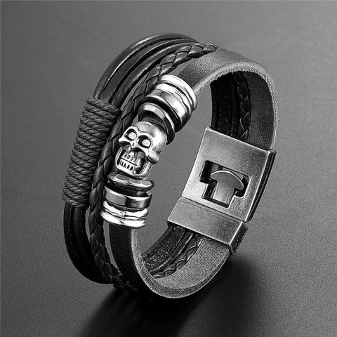 2020 New Handmade Retro Woven Charm Leather Bracelet Men Vintage Multilayer Bangles Scorpion Men Jewelry Pulseira Feminina TZ611