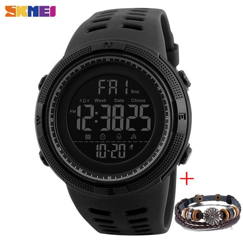 SKMEI Fashion Outdoor Sport Watch Men Multifunction Watches Alarm Clock Chrono 5Bar Waterproof Digital Watch reloj hombre 1251