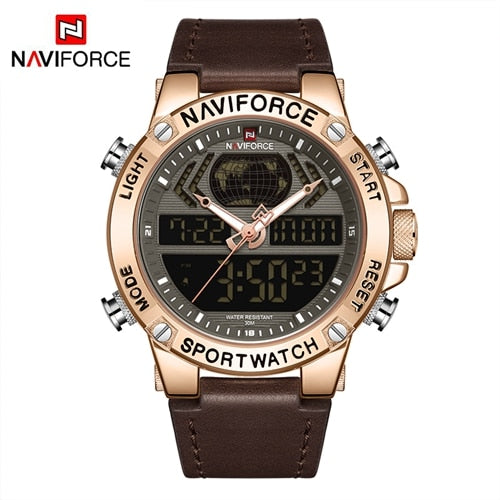 NAVIFORCE Luxury Mens Sport Watches Military Waterproof Digital Alarm Chronograph Quartz Wristwatch Male Clock Relogio Masculino