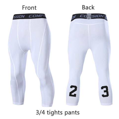 Men&#39;s Compression Pants Male Tights Leggings for Running Gym Sport Fitness Quick Dry Fit Joggings Workout White Black Trousers