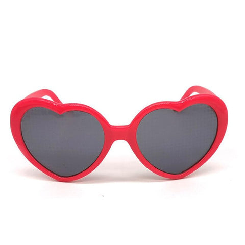 Love Heart Shaped Effects Glasses Watch The Lights Change to Heart Shape At Night Diffraction Glasses Women Fashion Sunglasses