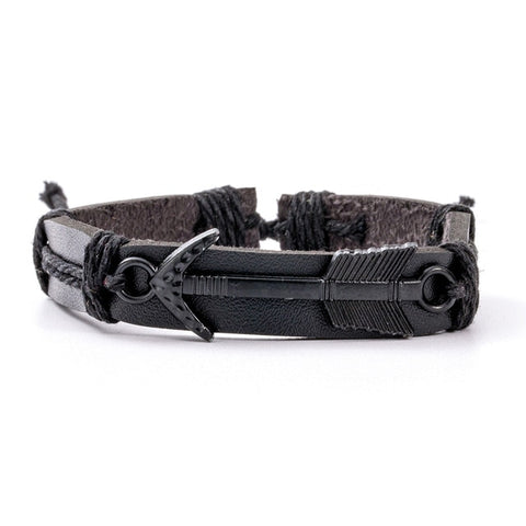 40 Style Vintage 2021 Leather Bracelets for Men Punk Black Brown Single layer Men's Stackable Bracelet Bangles Adjustable Jewelr