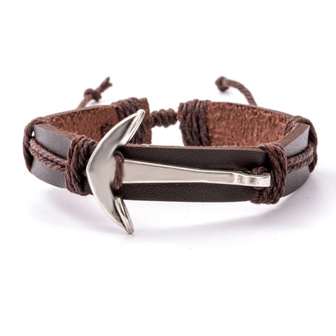 40 Style Vintage 2021 Leather Bracelets for Men Punk Black Brown Single layer Men's Stackable Bracelet Bangles Adjustable Jewelr