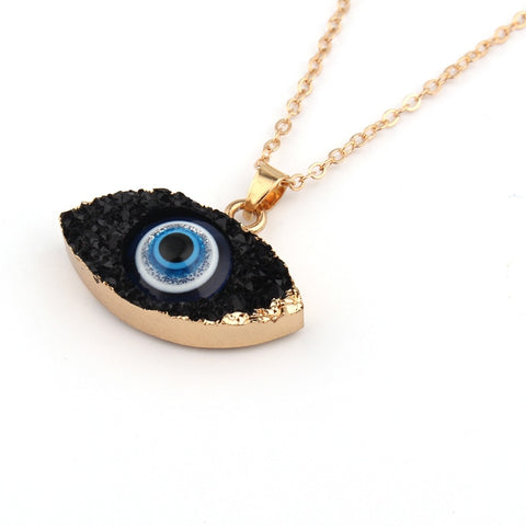 Bohemian Vintage Turkish Evil Eye Pendant Necklace Fashion Clavicle Chain Statement Long Necklace Women Jewelry Femme Collares