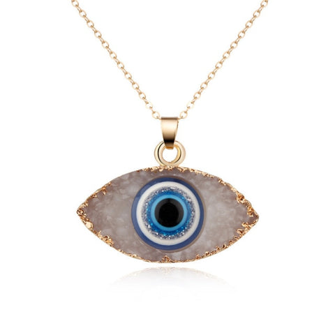 Bohemian Vintage Turkish Evil Eye Pendant Necklace Fashion Clavicle Chain Statement Long Necklace Women Jewelry Femme Collares