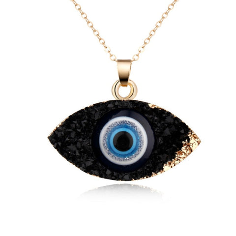 Bohemian Vintage Turkish Evil Eye Pendant Necklace Fashion Clavicle Chain Statement Long Necklace Women Jewelry Femme Collares