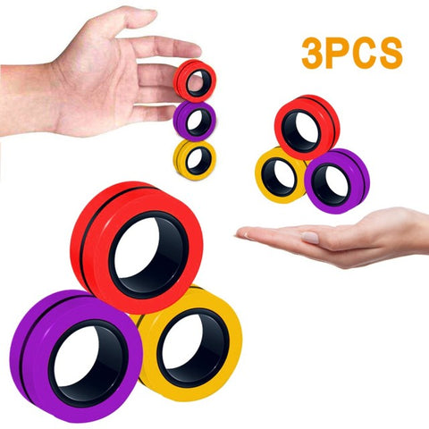 Anti-Stress Magnetic Rings Fidget Unzip Toy Magic RingTools Children Magnetic Ring Finger Spinner Ring Adult Decompression Toys