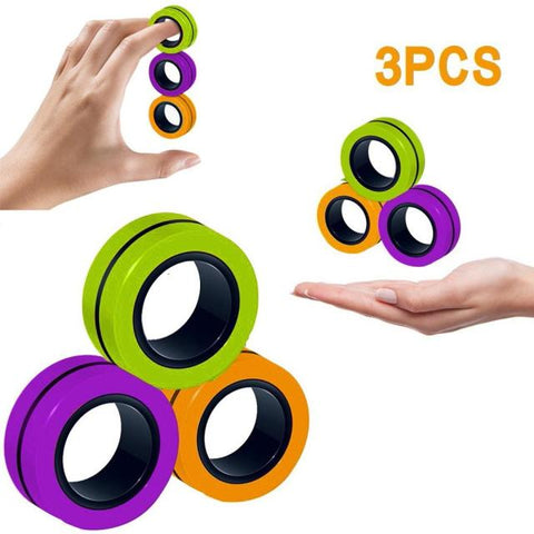 Anti-Stress Magnetic Rings Fidget Unzip Toy Magic RingTools Children Magnetic Ring Finger Spinner Ring Adult Decompression Toys