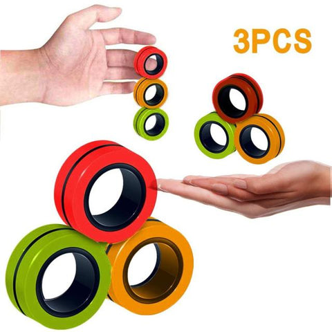 Anti-Stress Magnetic Rings Fidget Unzip Toy Magic RingTools Children Magnetic Ring Finger Spinner Ring Adult Decompression Toys