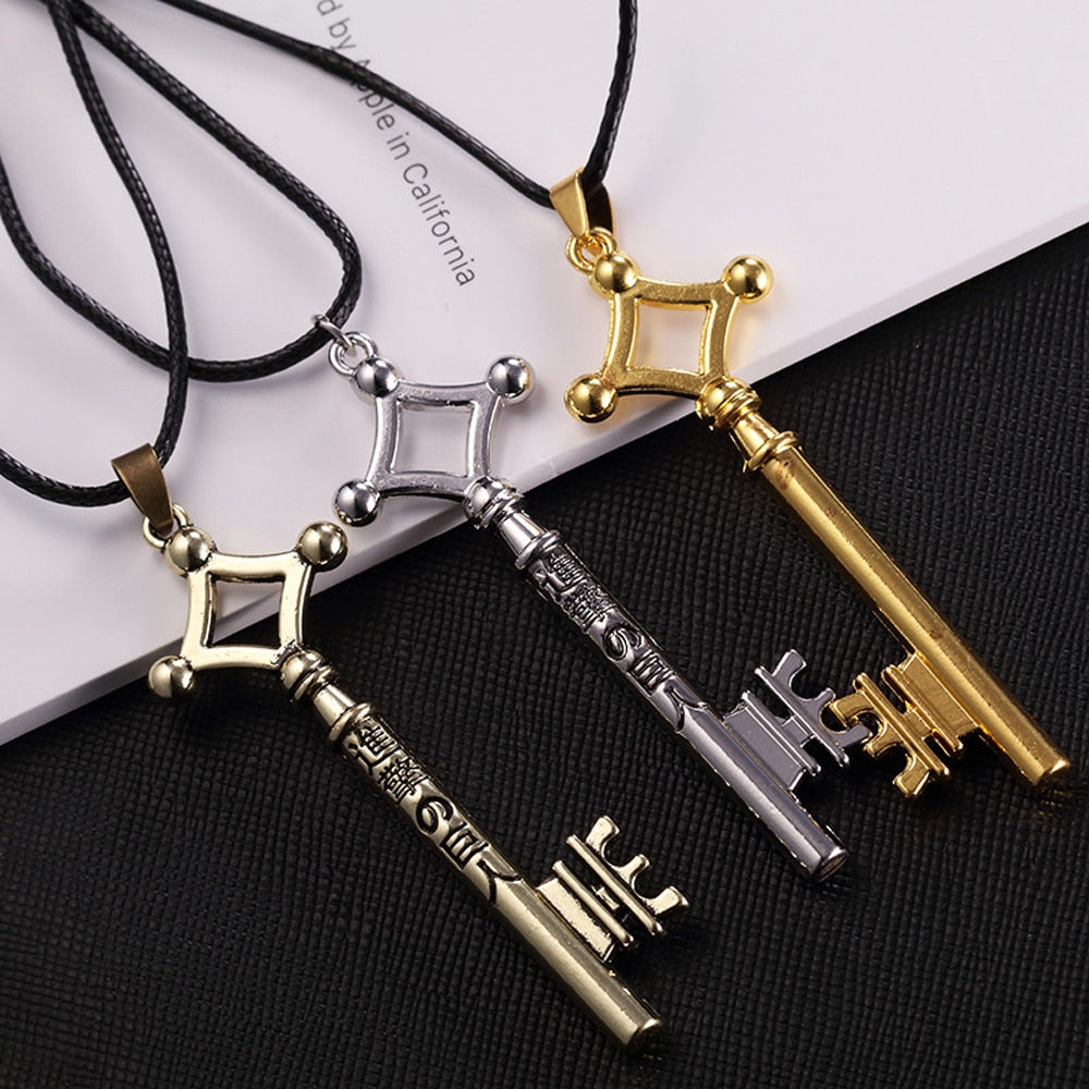 SUMENG 2021 Attack On Titan Necklace Eren Key Shingeki No Kyojin  Pendant Fashion Vintage Retro Anime Jewelry For Men Cosplay