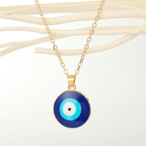 Bohemian Vintage Turkish Evil Eye Pendant Necklace Fashion Clavicle Chain Statement Long Necklace Women Jewelry Femme Collares