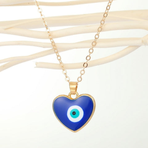 Bohemian Vintage Turkish Evil Eye Pendant Necklace Fashion Clavicle Chain Statement Long Necklace Women Jewelry Femme Collares