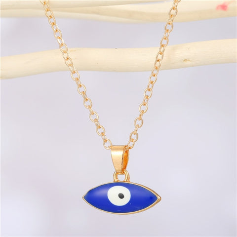 Bohemian Vintage Turkish Evil Eye Pendant Necklace Fashion Clavicle Chain Statement Long Necklace Women Jewelry Femme Collares