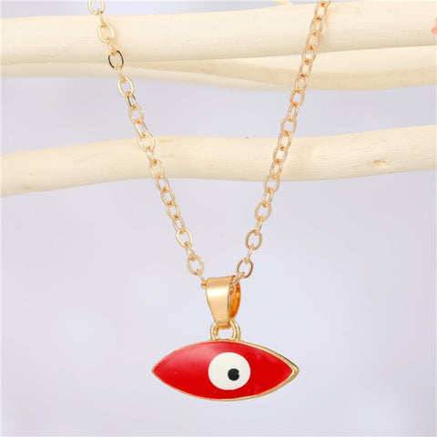 Bohemian Vintage Turkish Evil Eye Pendant Necklace Fashion Clavicle Chain Statement Long Necklace Women Jewelry Femme Collares