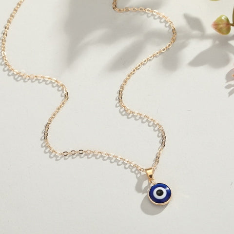 Bohemian Vintage Turkish Evil Eye Pendant Necklace Fashion Clavicle Chain Statement Long Necklace Women Jewelry Femme Collares