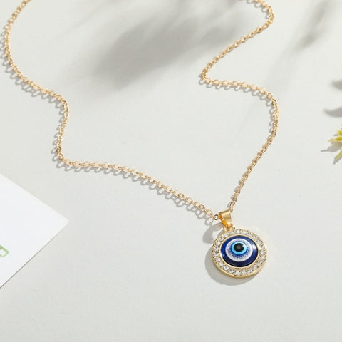 Bohemian Vintage Turkish Evil Eye Pendant Necklace Fashion Clavicle Chain Statement Long Necklace Women Jewelry Femme Collares