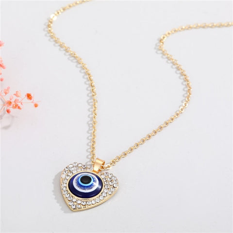 Bohemian Vintage Turkish Evil Eye Pendant Necklace Fashion Clavicle Chain Statement Long Necklace Women Jewelry Femme Collares