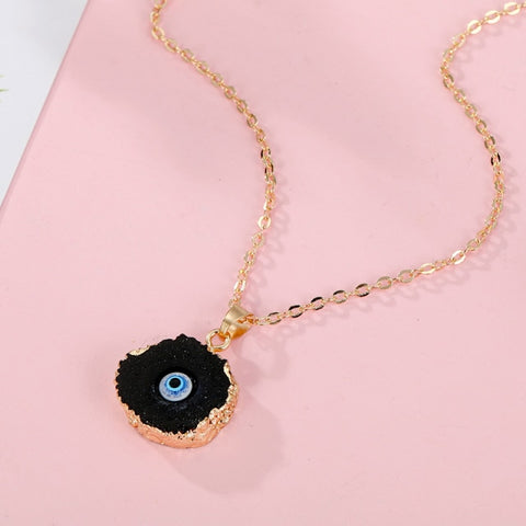 Bohemian Vintage Turkish Evil Eye Pendant Necklace Fashion Clavicle Chain Statement Long Necklace Women Jewelry Femme Collares