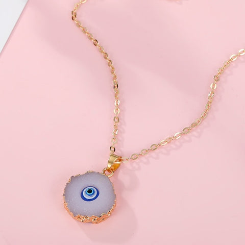 Bohemian Vintage Turkish Evil Eye Pendant Necklace Fashion Clavicle Chain Statement Long Necklace Women Jewelry Femme Collares