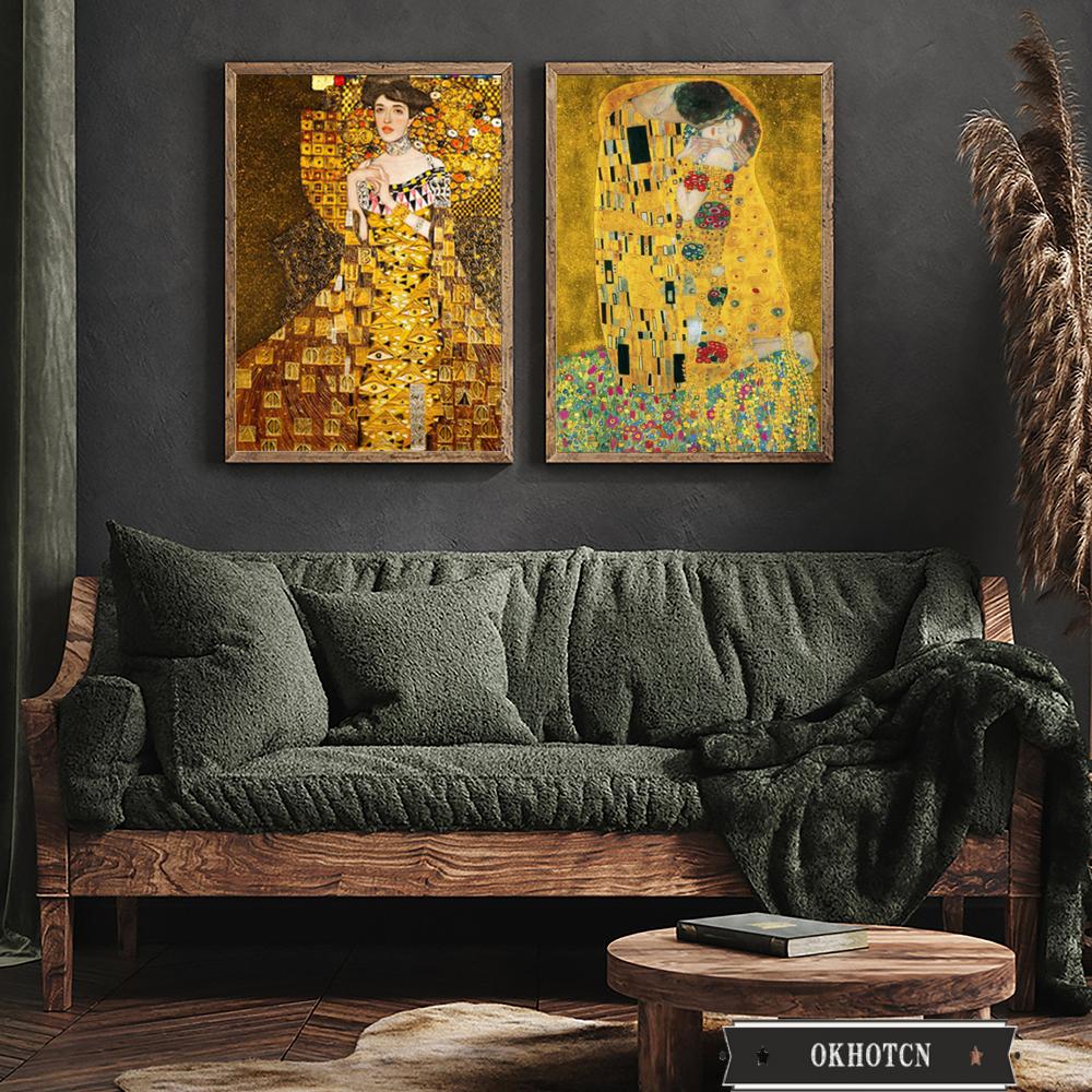 Retro Famous Gustav Klimt Poster Hd Print Canvas Painting Modern Home Decoration Wall Art Picture for Interior Living Room