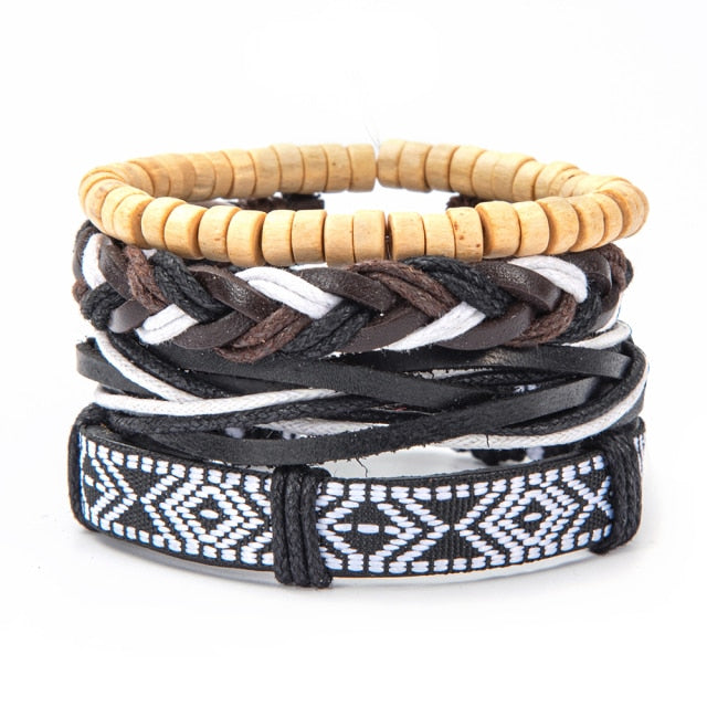 Eif Dock Owl Evil Eye Feather Leather Bracelets Handmade Jewelry Bohemian Style Beaded Multi-layer Wrap Bracelet Women Gifts