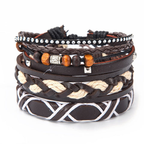 Eif Dock Owl Evil Eye Feather Leather Bracelets Handmade Jewelry Bohemian Style Beaded Multi-layer Wrap Bracelet Women Gifts