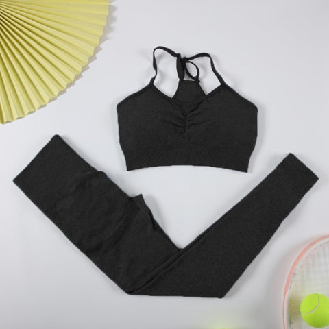 CHRLEISURE 2/3/4PCS Sports Suits Fitness Seamless Women Yoga Set Workout Shockproof Sports Bra High Waist Shorts Gym Leggings