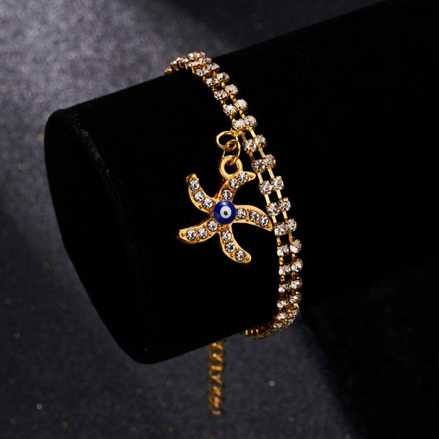 Classic Turkish Evil Eye Bracelet for Women Luxury AAA Cubic Zircon CZ Hamsa Hand Charm Bracelet Trend Female Party Jewelry Gift