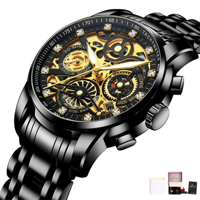 Flywheel Rotating Window Mens Watches Luxury Fashion Luminous Auto Date Men Quartz Watch Waterproof Male Clock relogios Relogio