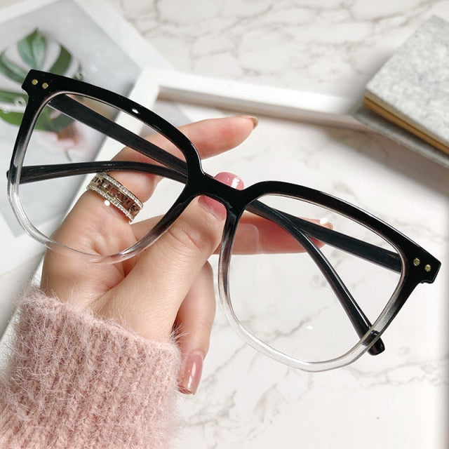 Transparent Computer Glasses Frame Women Men Anti Blue Light square Eyewear Blocking Glasses Optical Spectacle Eyeglass