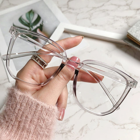 Transparent Computer Glasses Frame Women Men Anti Blue Light square Eyewear Blocking Glasses Optical Spectacle Eyeglass