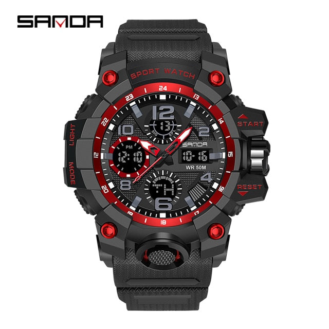 SANDA Brand G Style Men Digital Watch Shock Military Sports Watches Fashion Waterproof Electronic Wristwatch Mens Relogios 6021