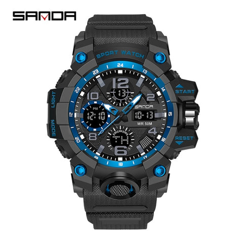 SANDA Brand G Style Men Digital Watch Shock Military Sports Watches Fashion Waterproof Electronic Wristwatch Mens Relogios 6021