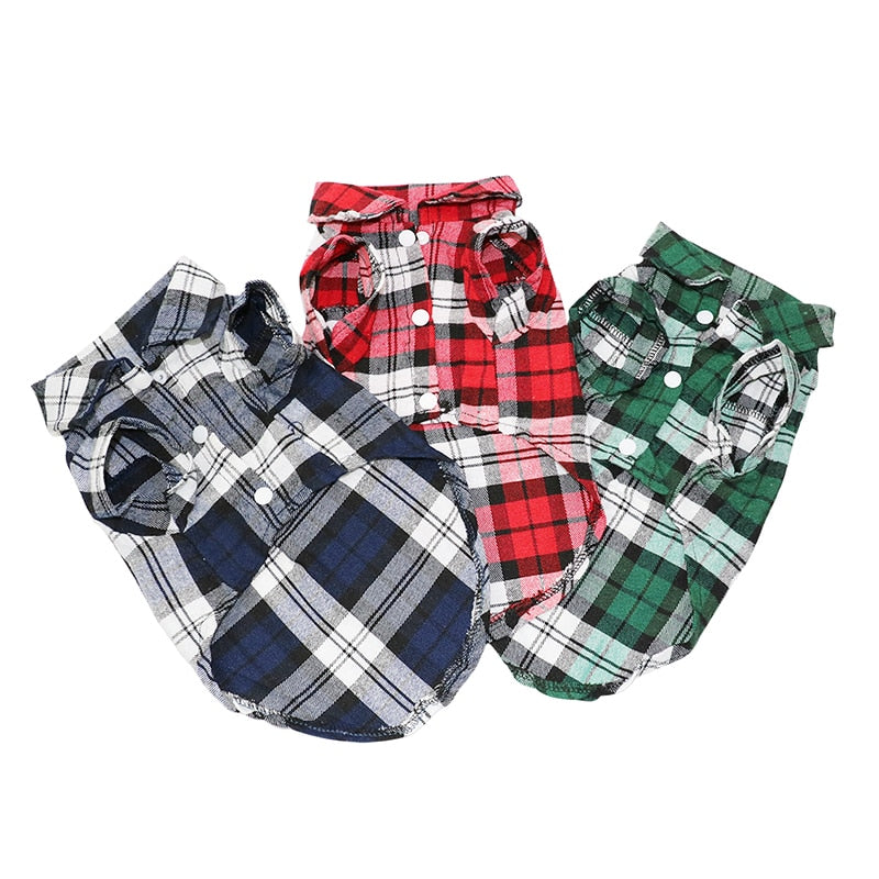 Plaid Dog Clothes Summer Dog Shirts for Small Medium Dogs Pet Clothing Yorkies Chihuahua Clothes Best Sale 11by20S1