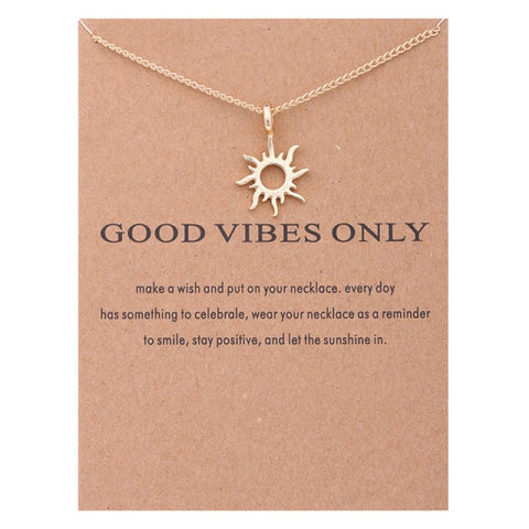 New Trendy Alloy Cute Elegant Sun Love Star Leaves Clover Unicorn Luck Pendant Necklaces for Women Fashion Accessories Jewelry