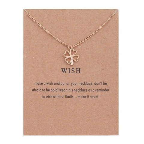 New Trendy Alloy Cute Elegant Sun Love Star Leaves Clover Unicorn Luck Pendant Necklaces for Women Fashion Accessories Jewelry