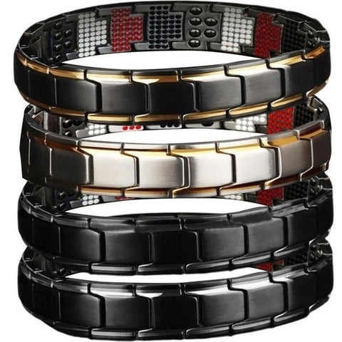 Magnetic Therapy Bracelet Energy Titanium Magnetic Bracelet Stainless Steel Bracelet Bracelet for Men Gold Jewelry Pulsera Hombr