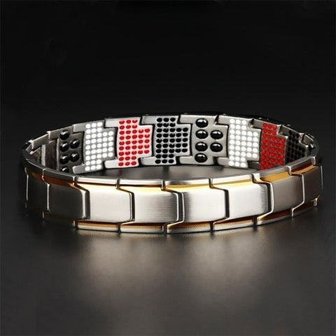 Magnetic Therapy Bracelet Energy Titanium Magnetic Bracelet Stainless Steel Bracelet Bracelet for Men Gold Jewelry Pulsera Hombr