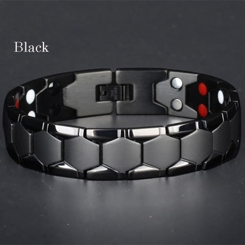 Mens Jewellery Luxury Bio Magnetic Stainless Steel Bracelet for Men Therapy Health Energy Gold Plated Bracelet Pulsera Hombre