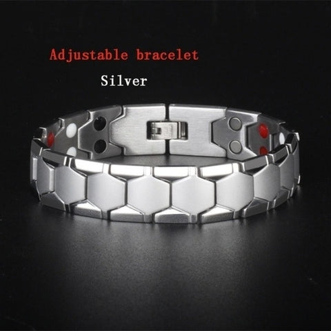 Mens Jewellery Luxury Bio Magnetic Stainless Steel Bracelet for Men Therapy Health Energy Gold Plated Bracelet Pulsera Hombre