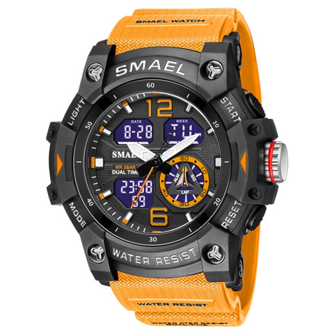 SMAEL Sports Dual Display Watch for Men Led Digital Quartz Waterproof Watches Men&#39;s Stopwatches Student Clock Relogio Masculino