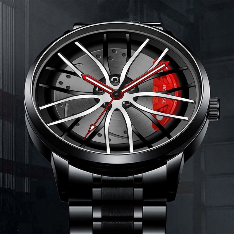 2022 New Watches Men Sports Car Men Watches Quartz Waterproof Sport Rim Hub Wheel Wristwatch Car Quartz Men&#39;s Watches Man Watch